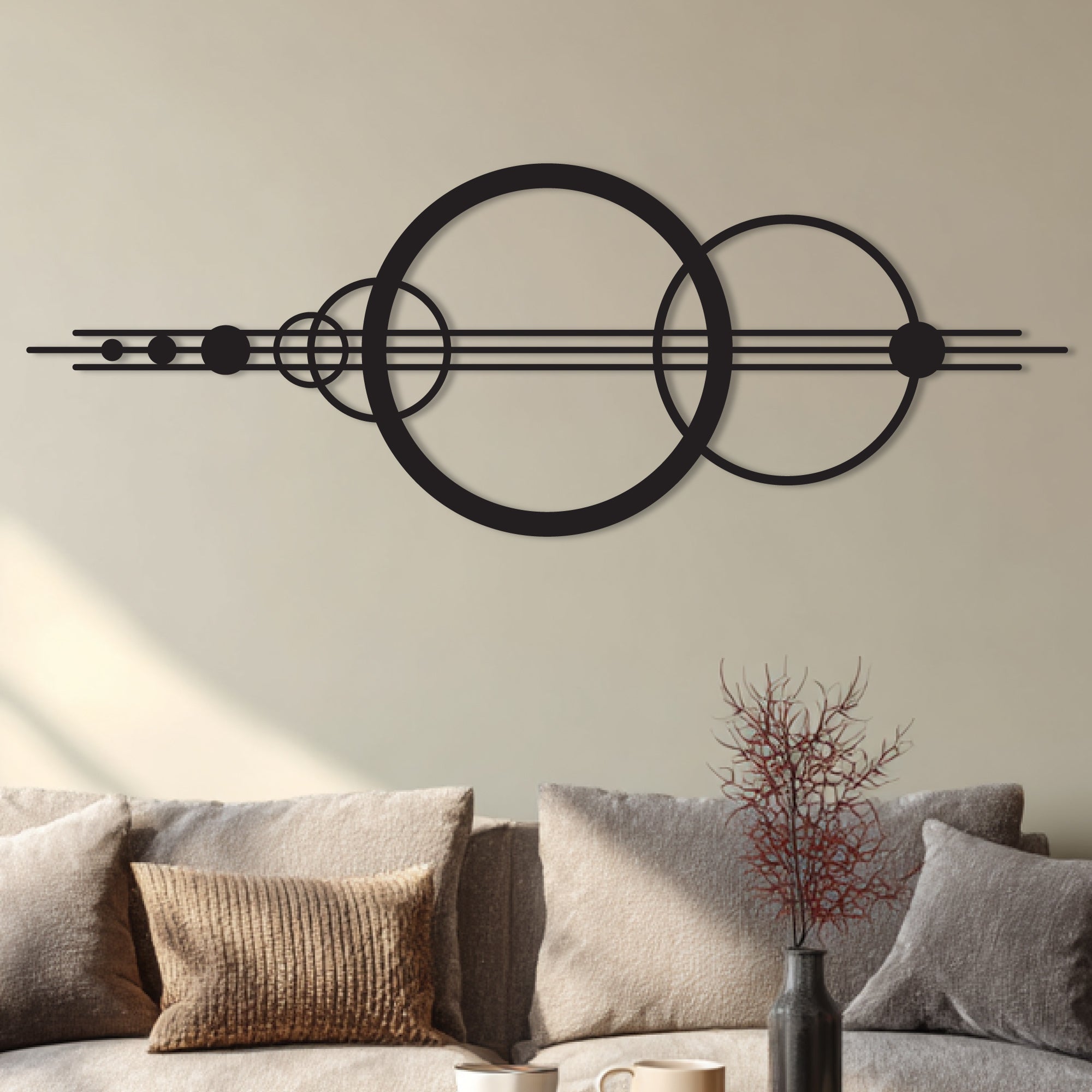 Decorazione da parete in metallo – Cerchi Geometrici