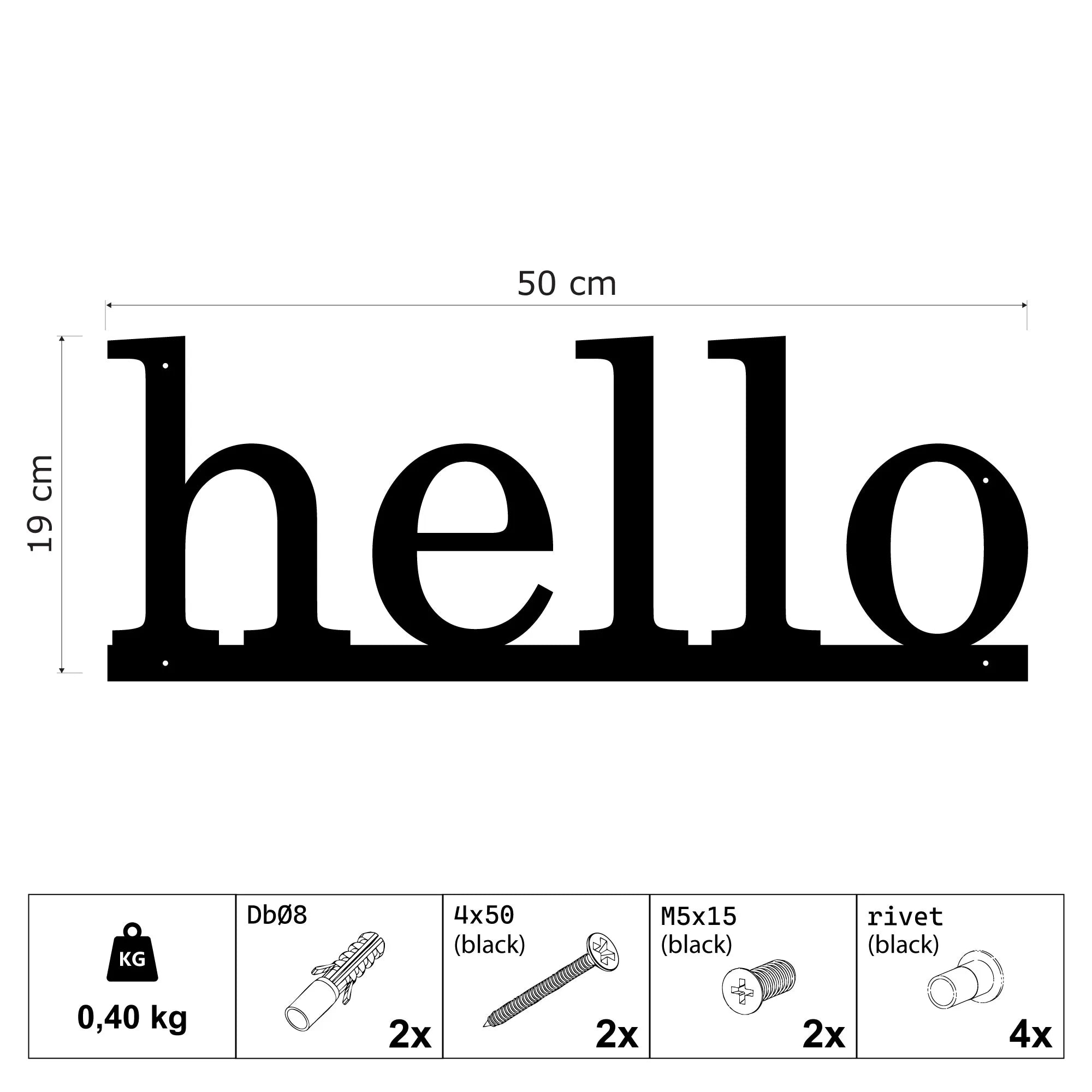 Décoration Murale Métal - Hello (HEY.02)