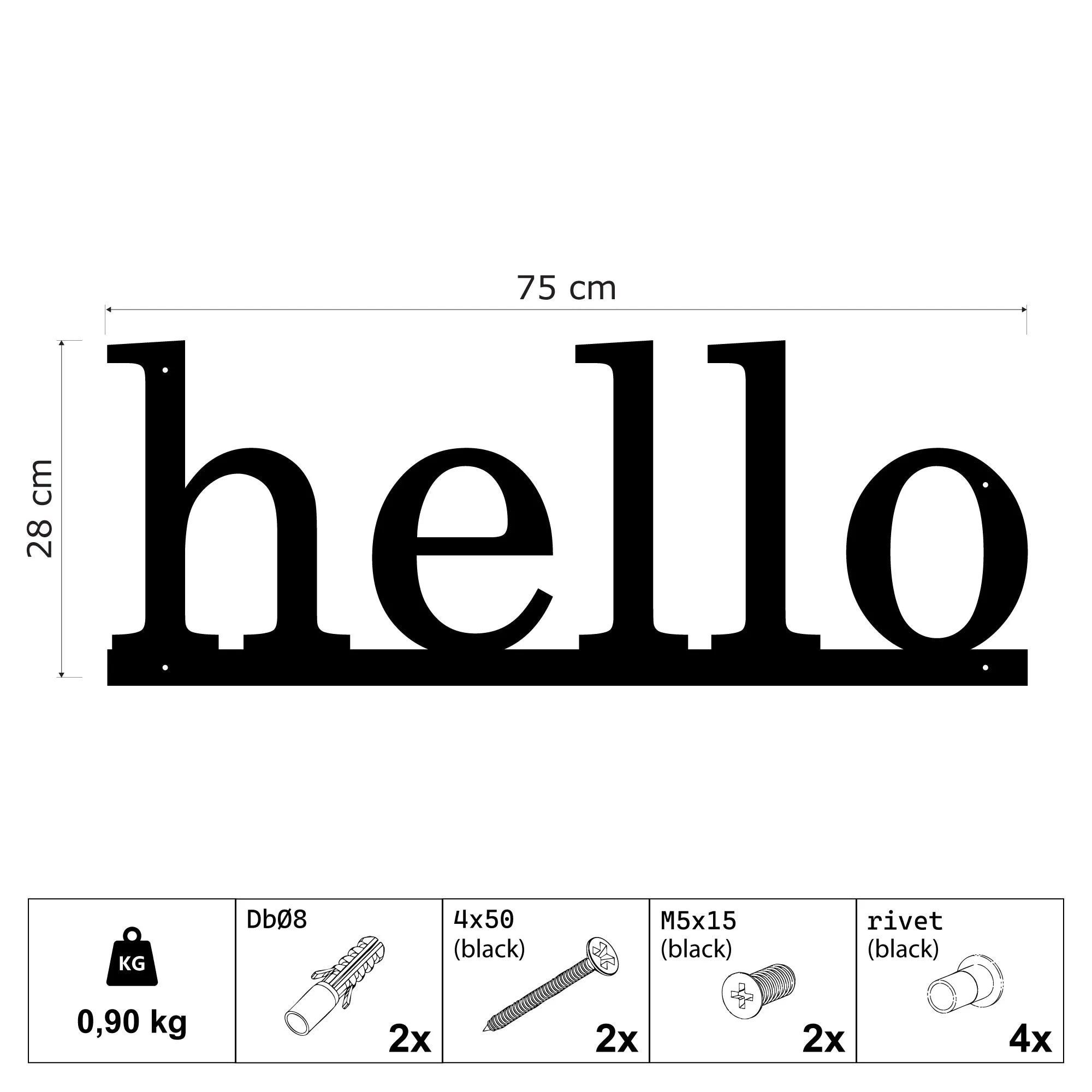 Décoration Murale Métal - Hello (HEY.02)