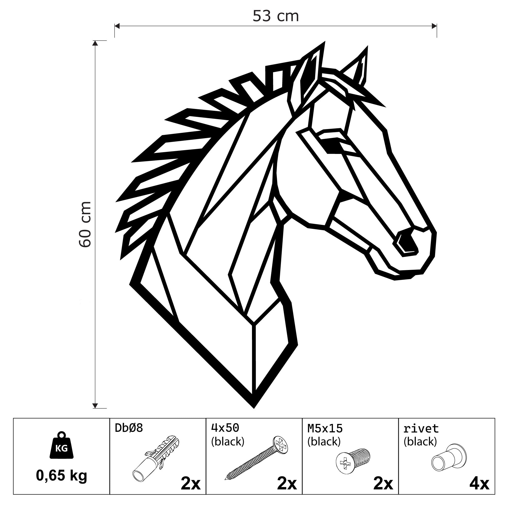 Metalen Muurdecoratie - IJzeren Paard