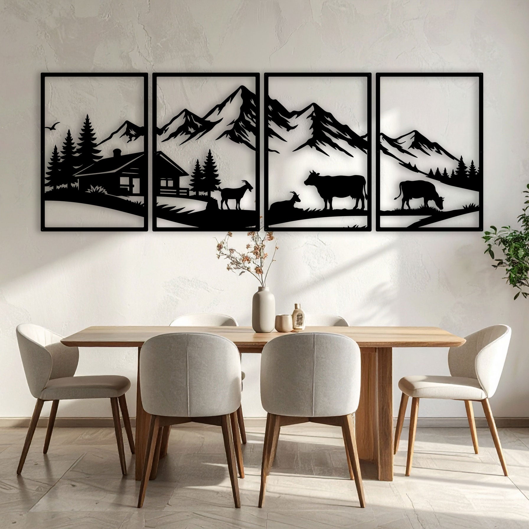Wanddeko Metall - Alpine Panorama