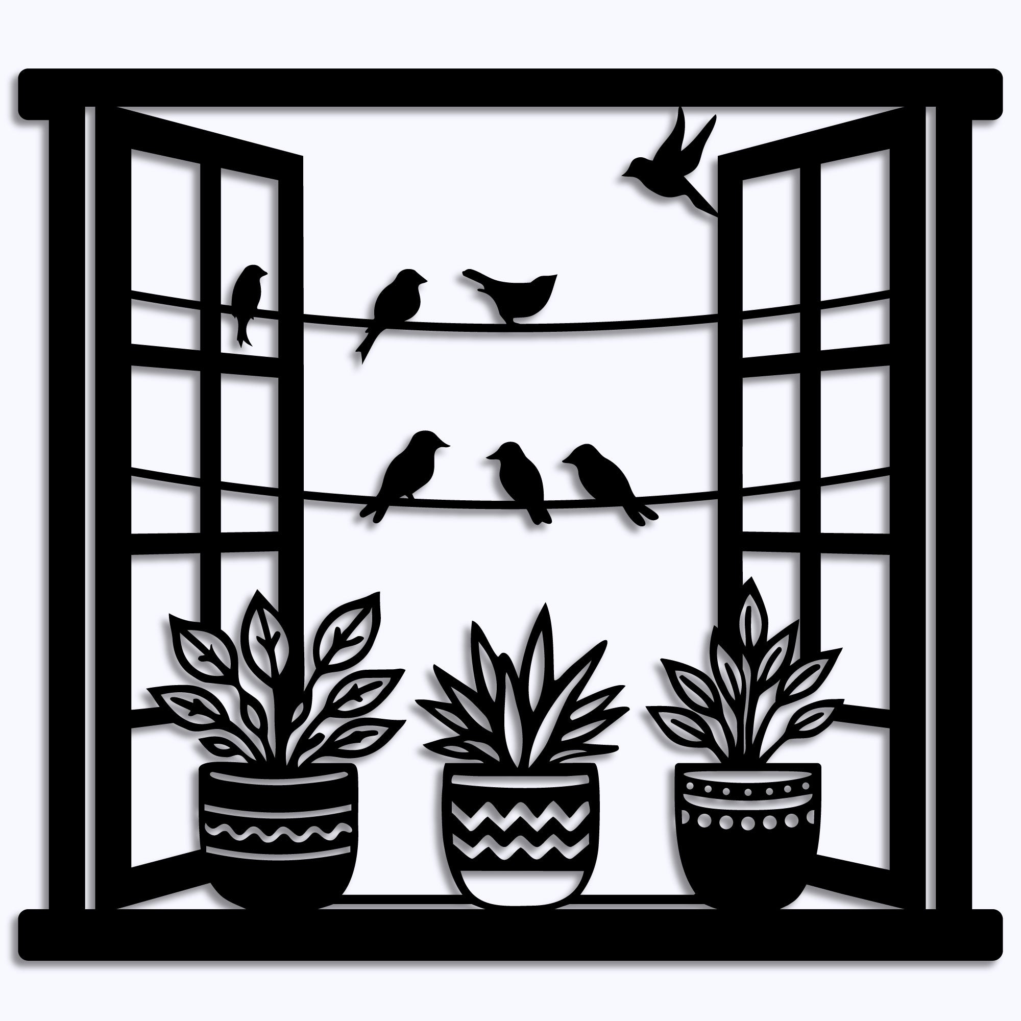 Metal Wall Decoration - Birds at the window