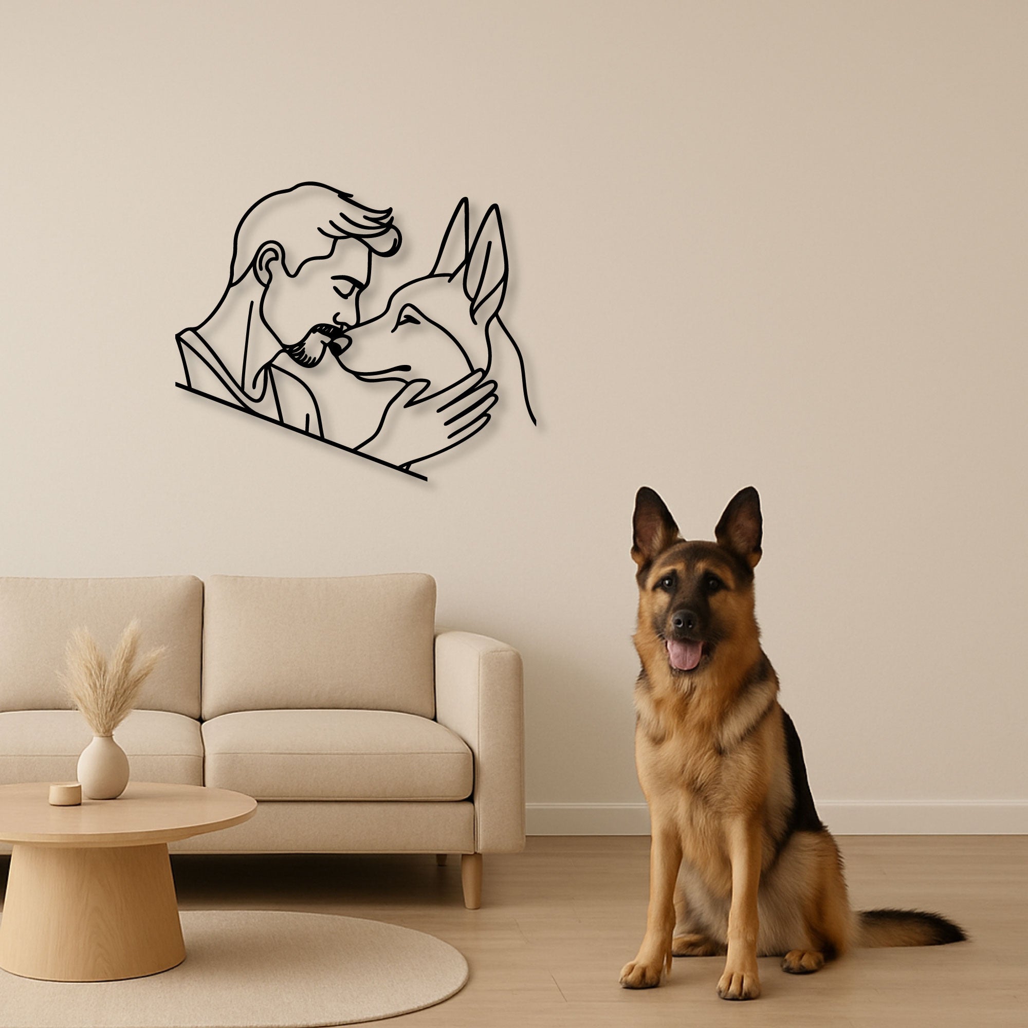 Décoration Murale Métal - Amoureux des chiens (V.04)