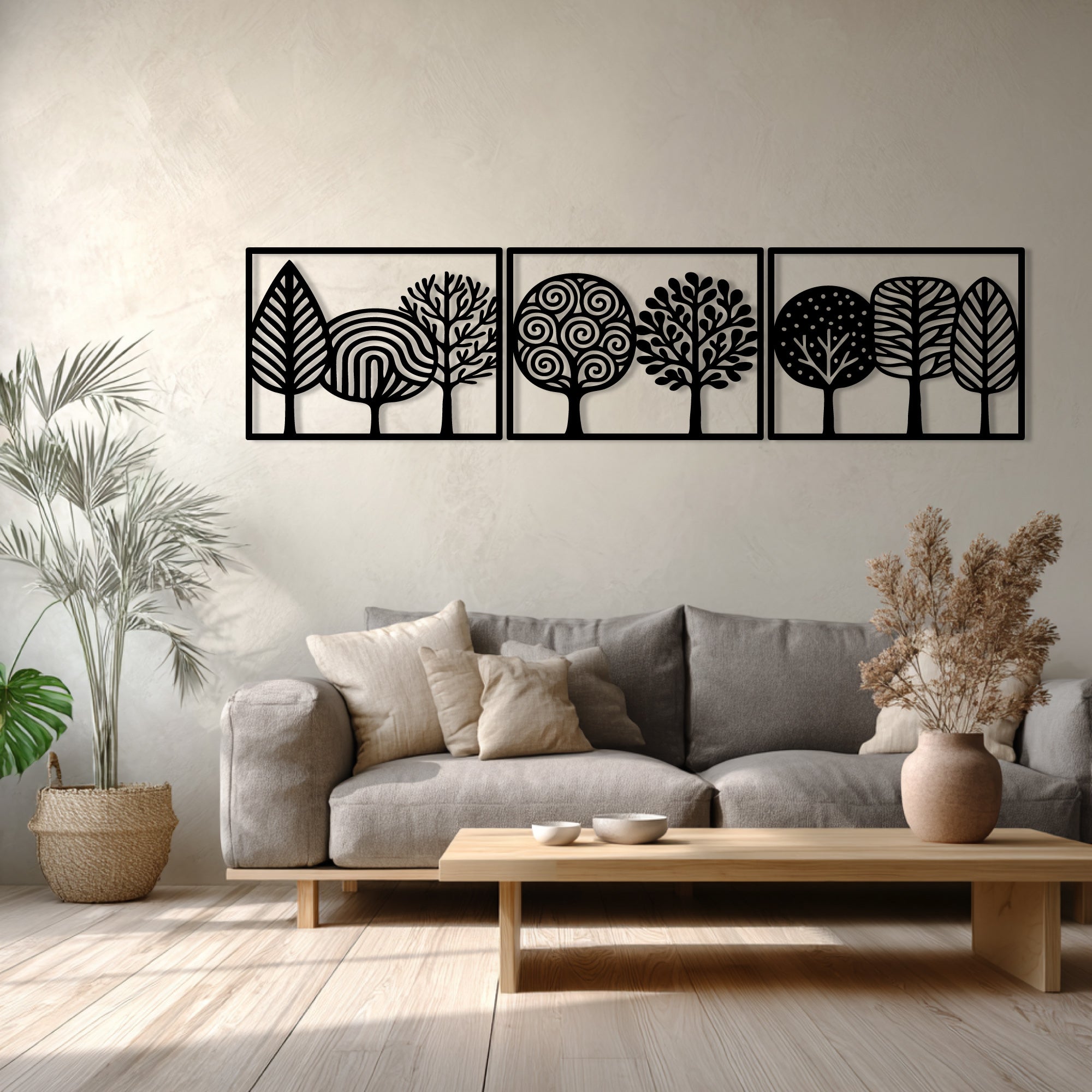 Metall Wanddeko Triptychon – Bonbonwald (V.02)