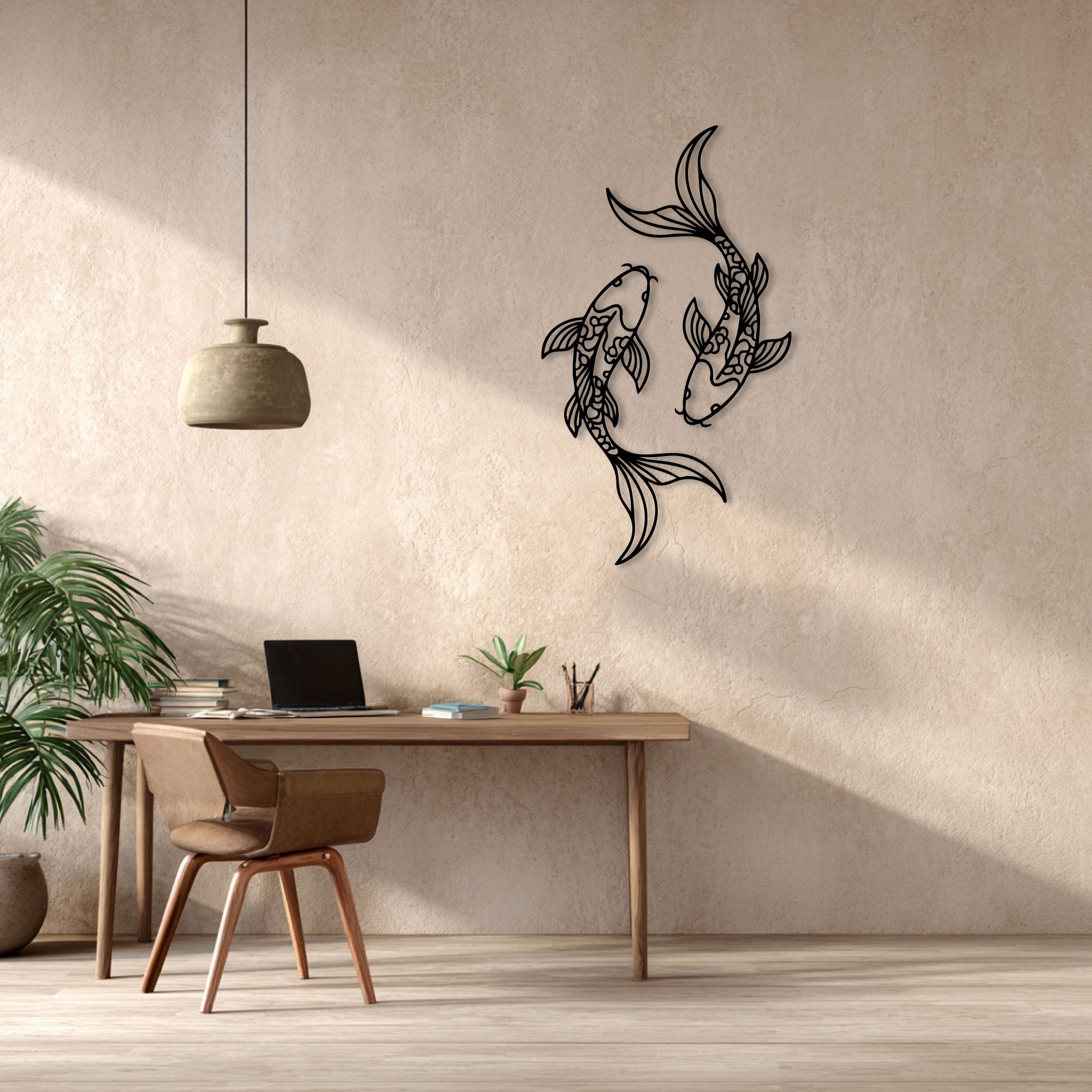 Décoration Murale en Métal - Énergie du Koi