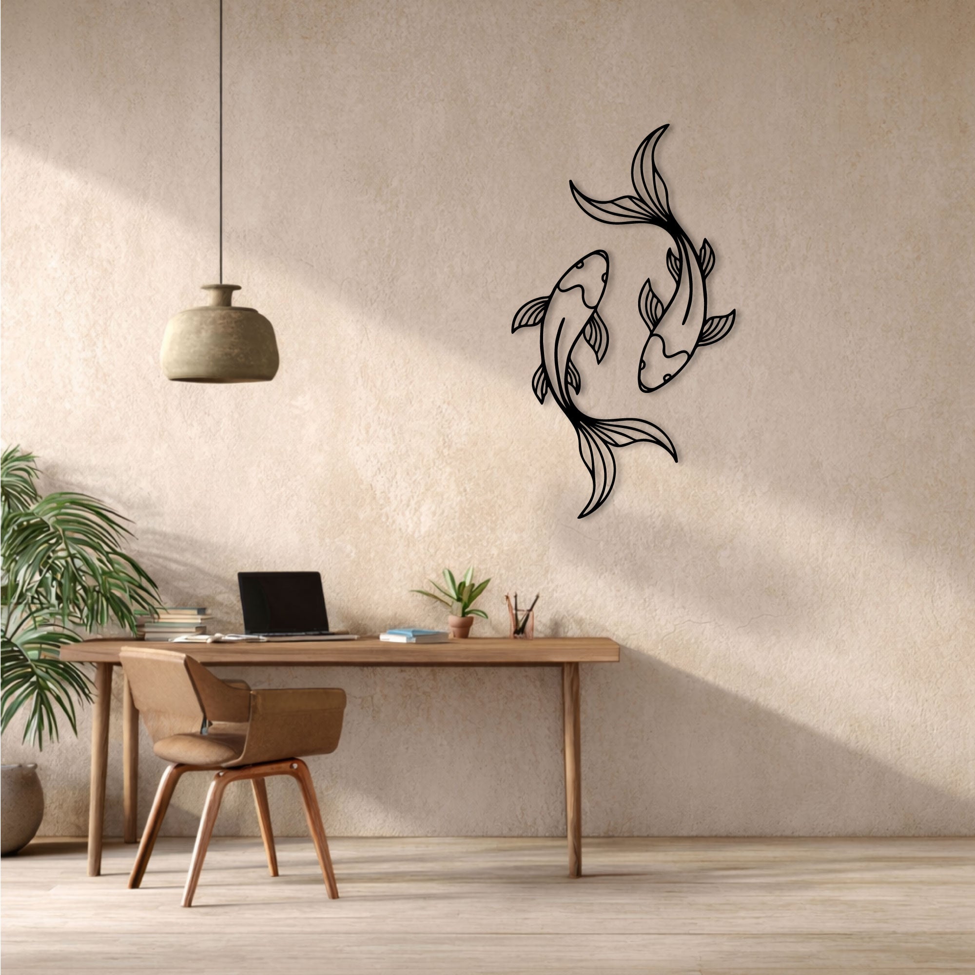 Décoration Murale en Métal - Énergie du Koi