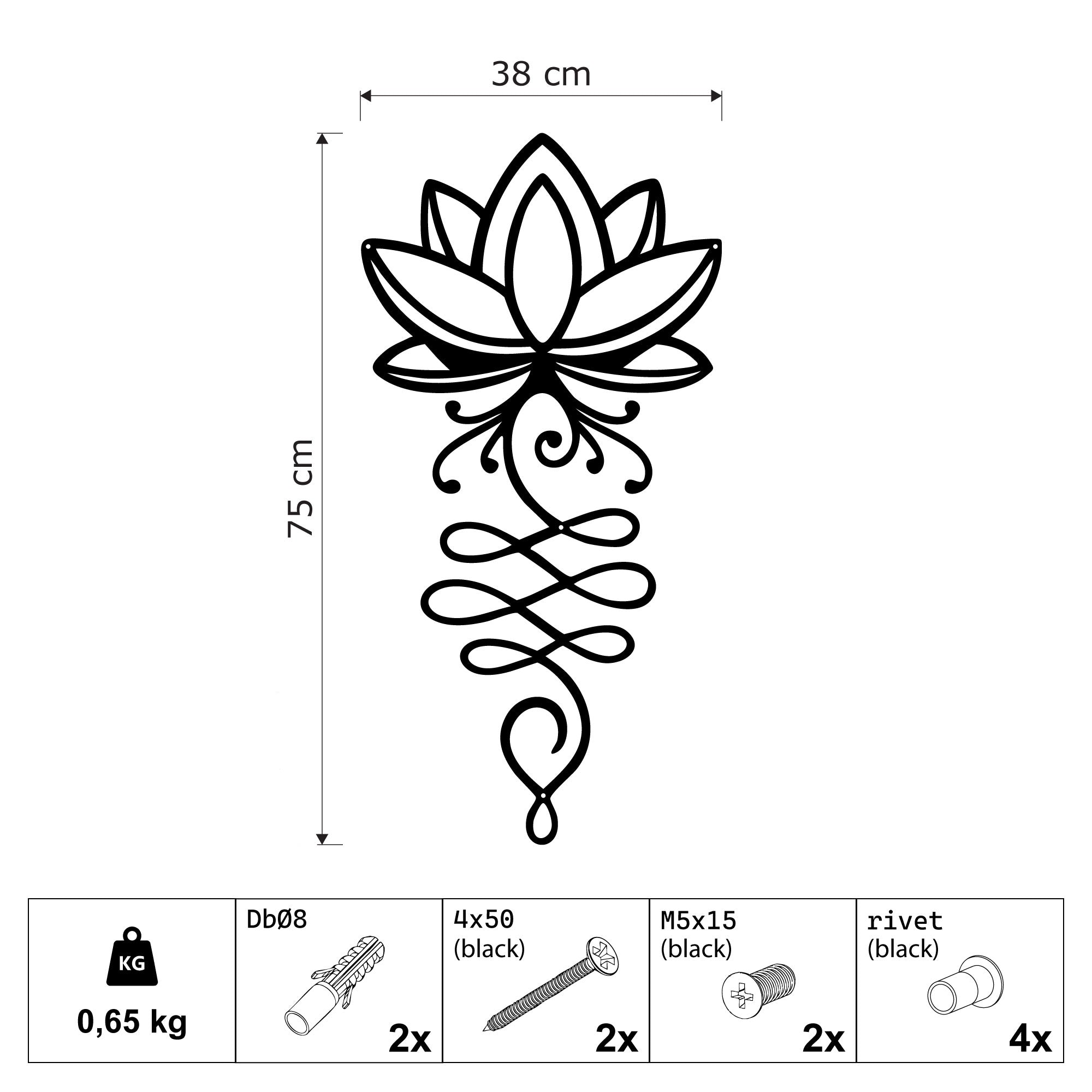 Metall-Wanddekoration - Lotus (V01)