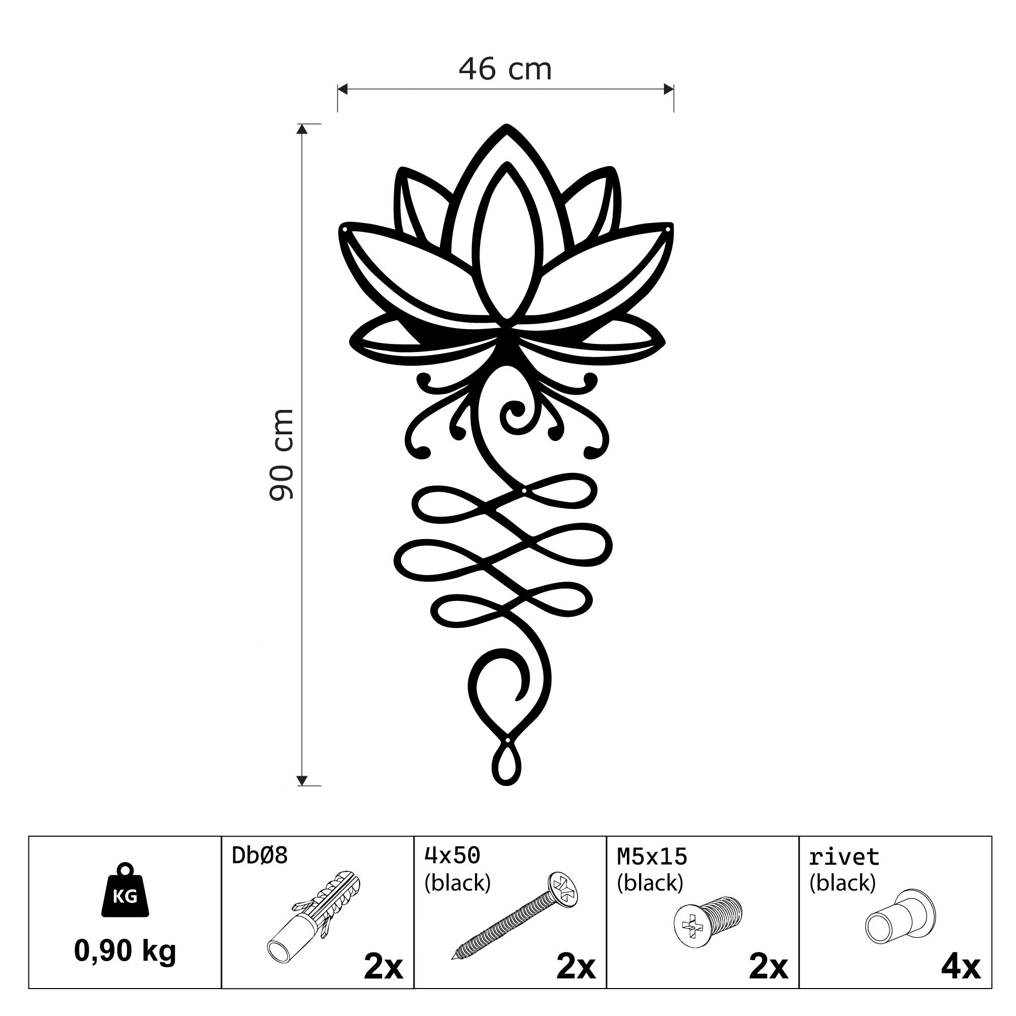 Metall-Wanddekoration - Lotus (V01)