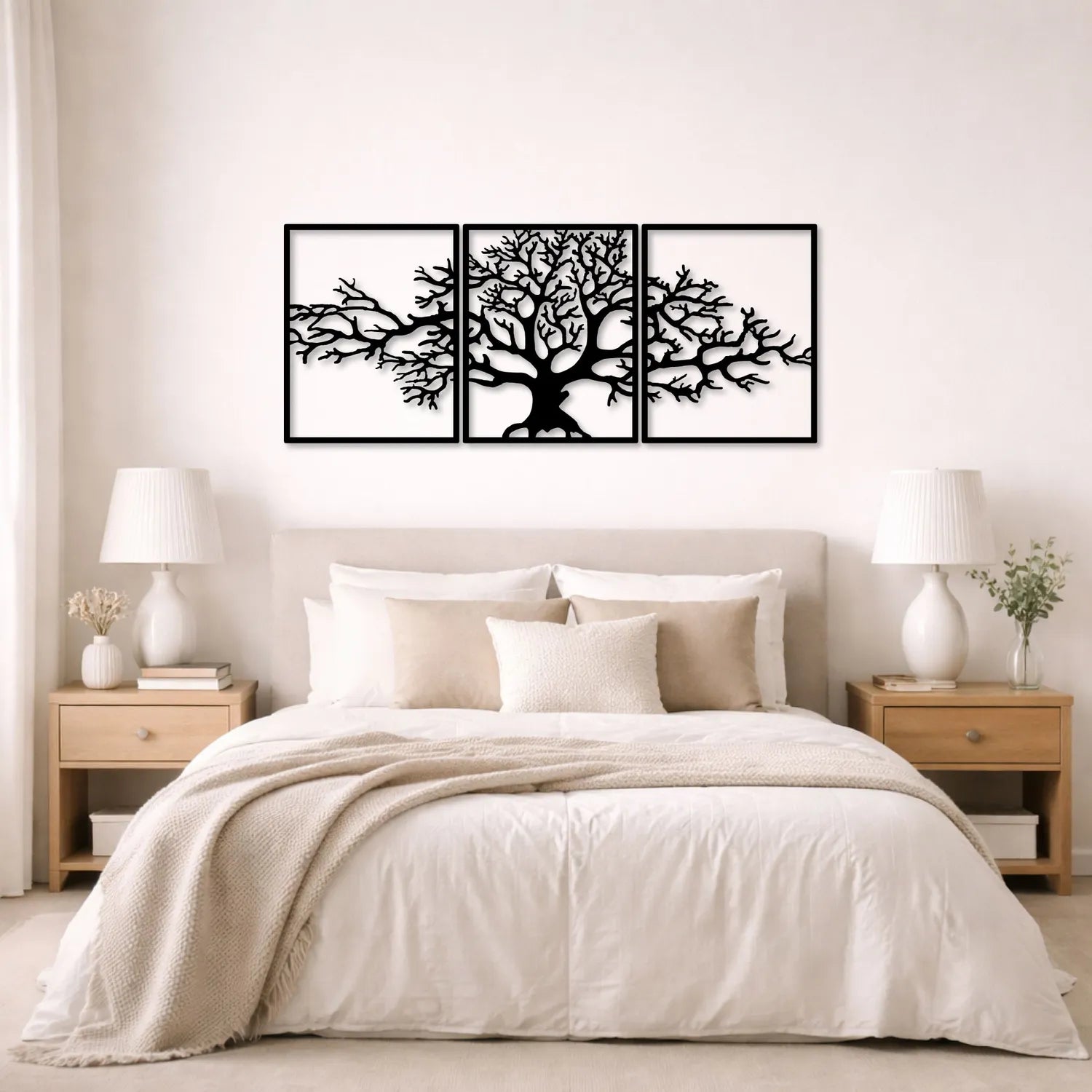 Décoration murale en métal - Triptyque arbre de vie