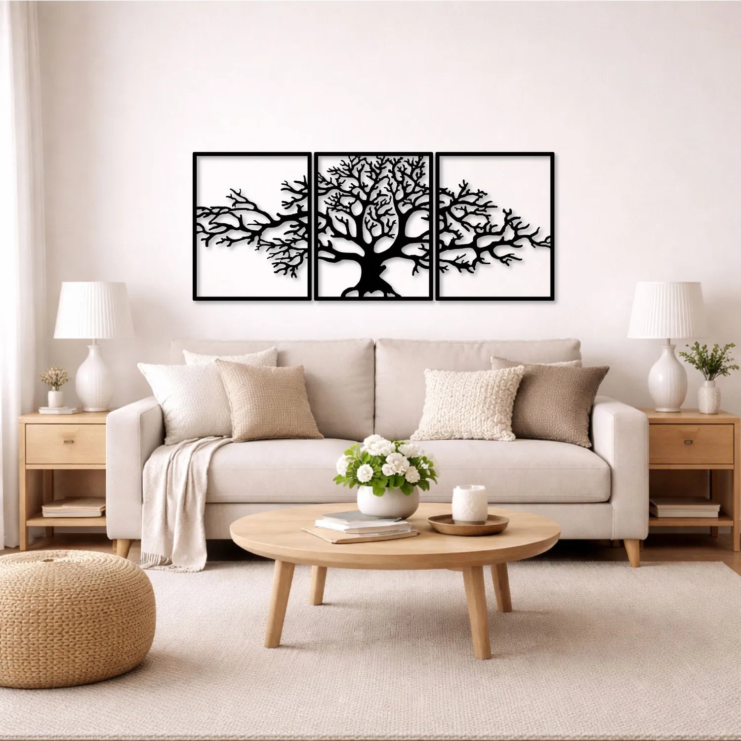 Décoration murale en métal - Triptyque arbre de vie