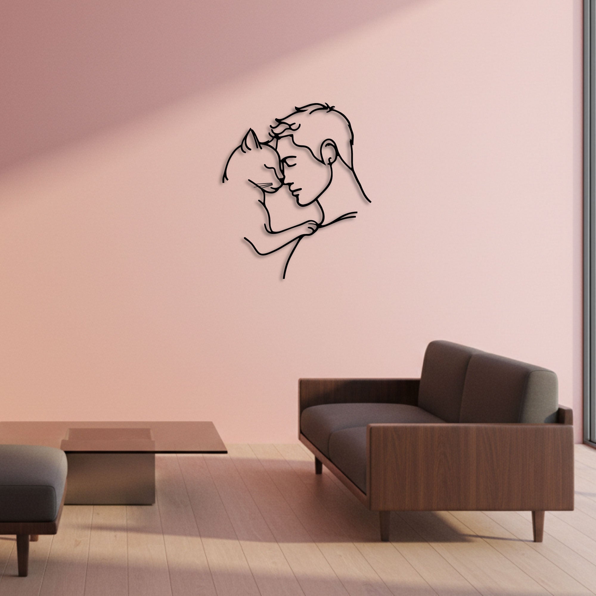 Wanddeko Metall - Katzenliebhaber V.02