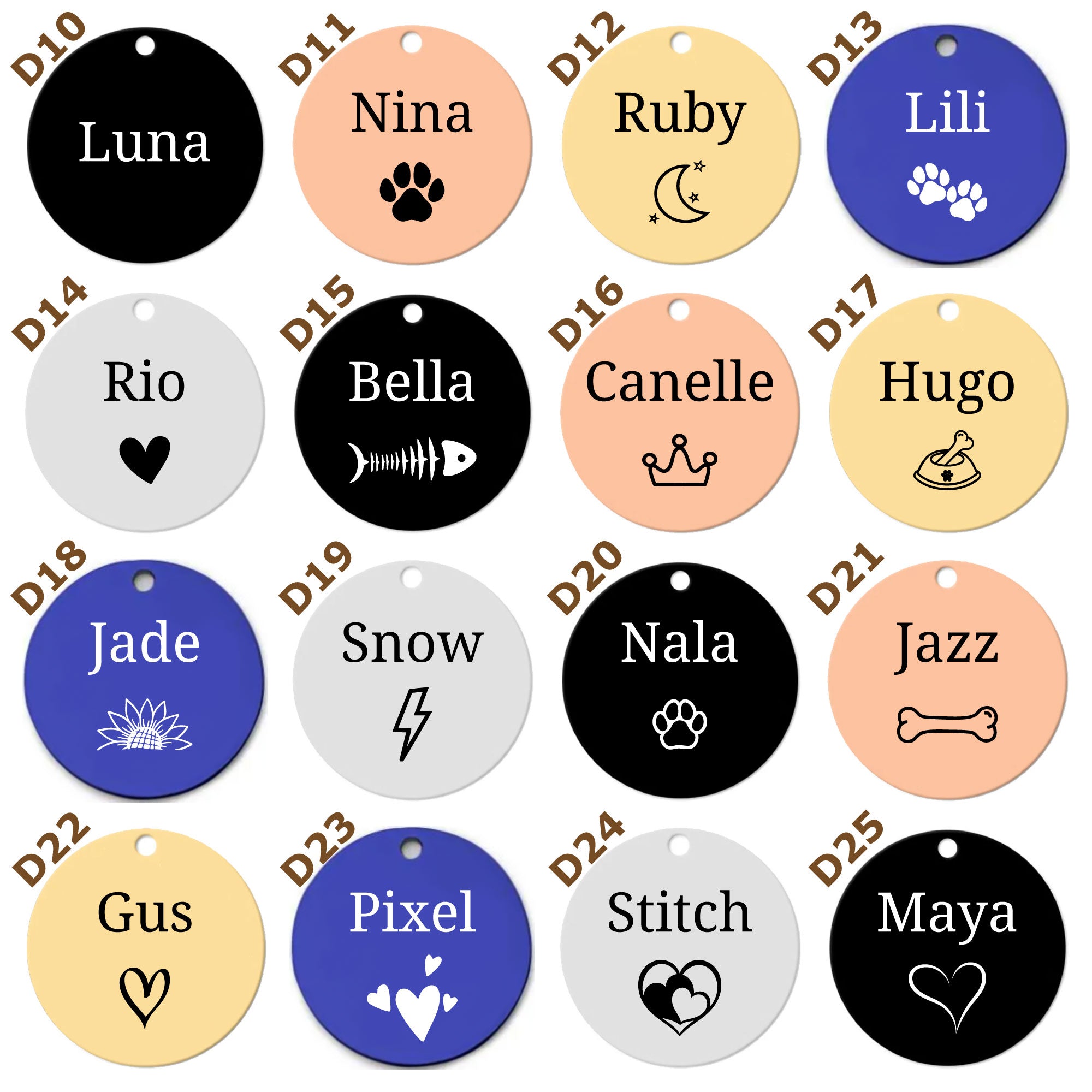 Chapa de identificación personalizable para mascotas
