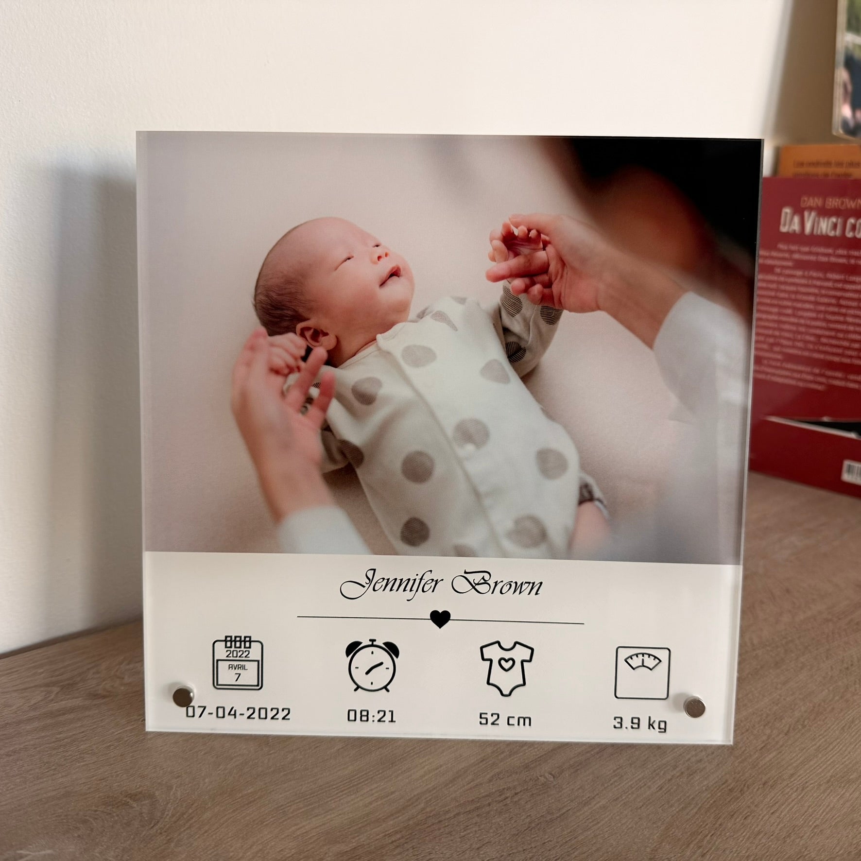 Cadre de Naissance Personnalisée sur Acrylique (V.05)