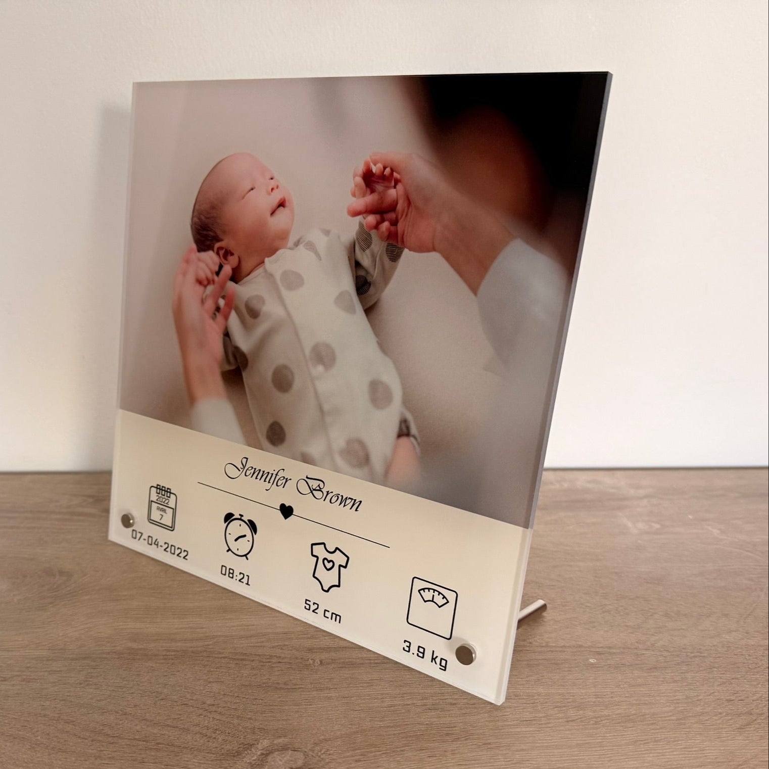 Cadre de Naissance Personnalisée sur Acrylique (V.05)