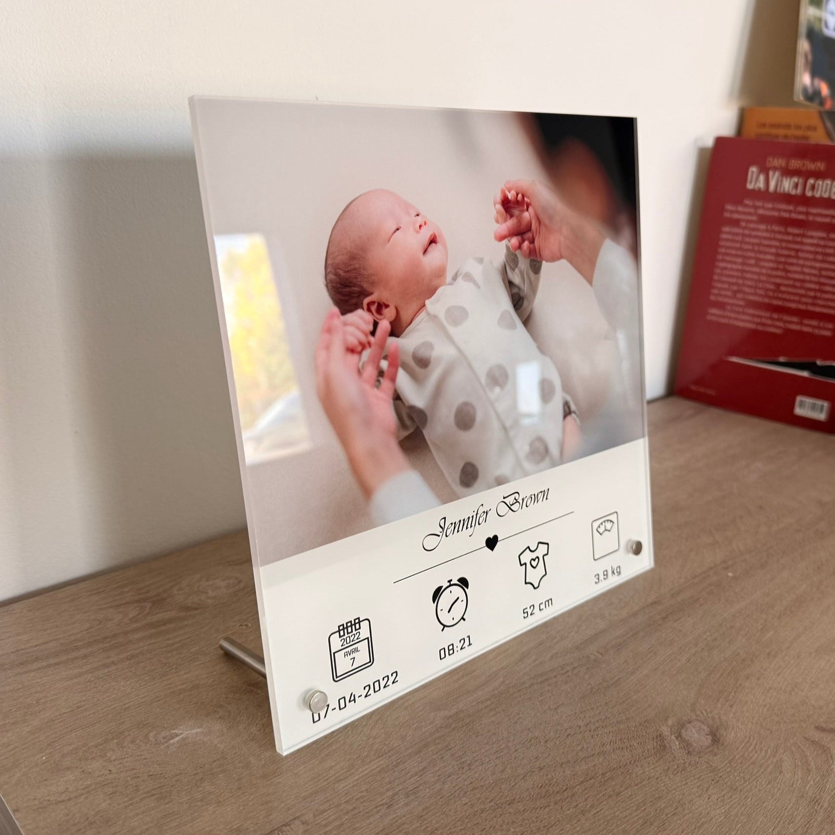 Cadre de Naissance Personnalisée sur Acrylique (V.05)
