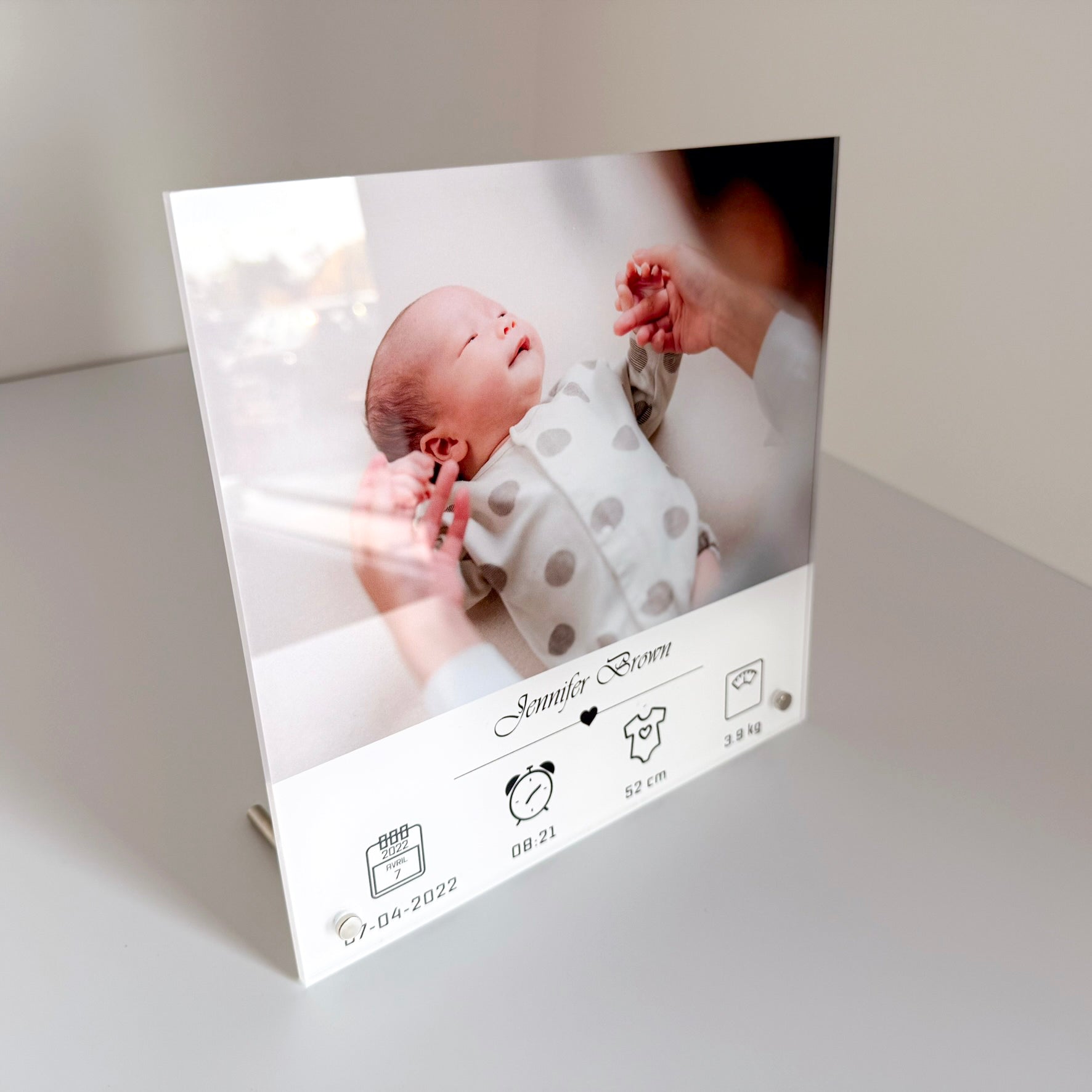 Personalisierter Geburtsrahmen aus Acryl (V.05)