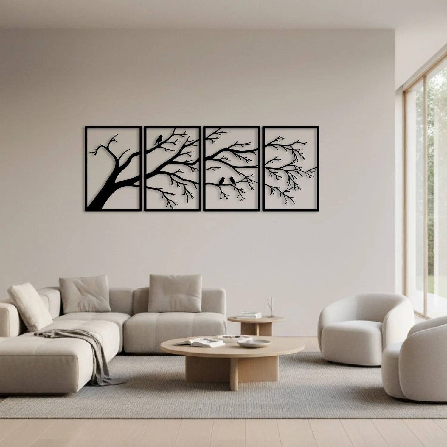 Décoration murale en métal - Quadra branches