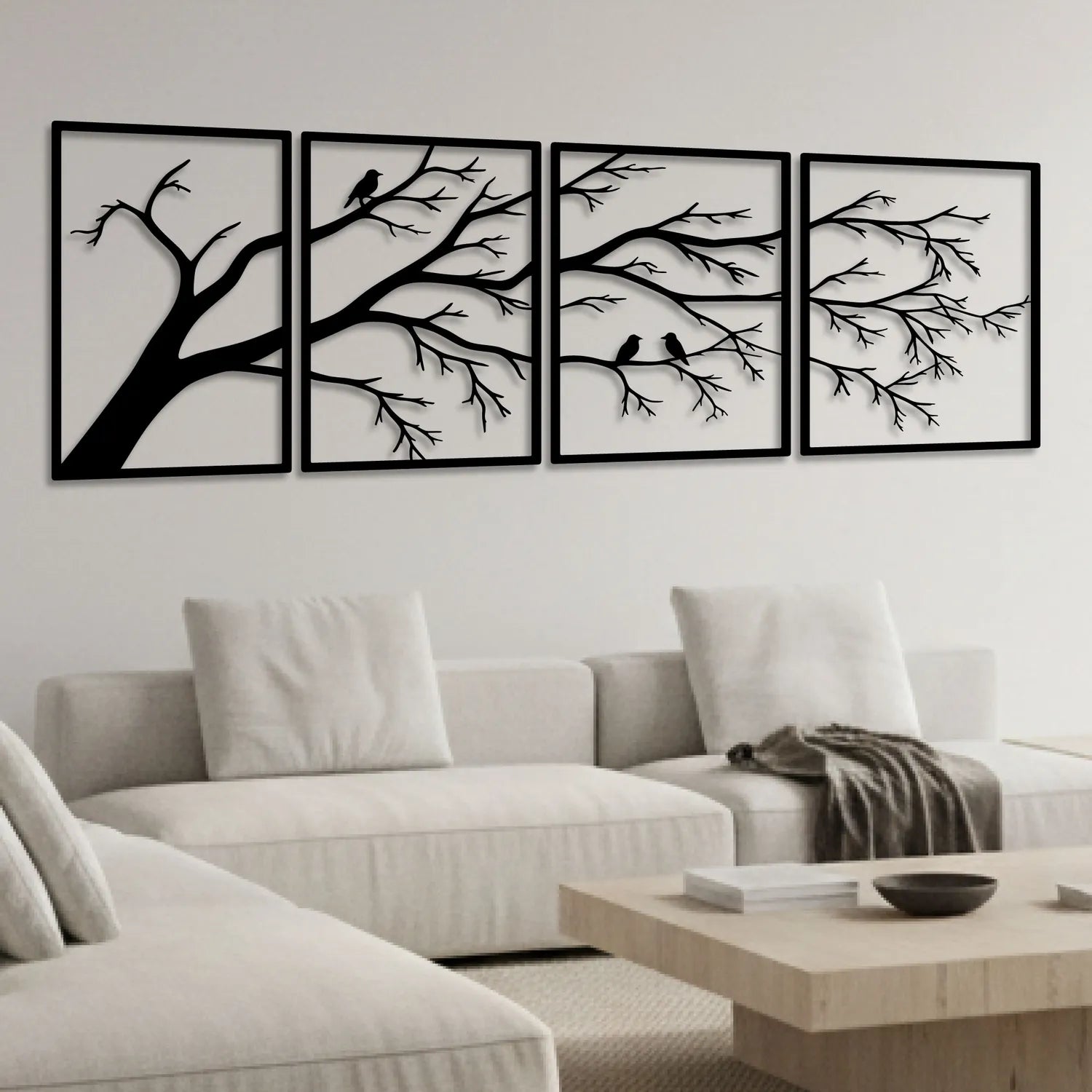 Décoration murale en métal - Quadra branches