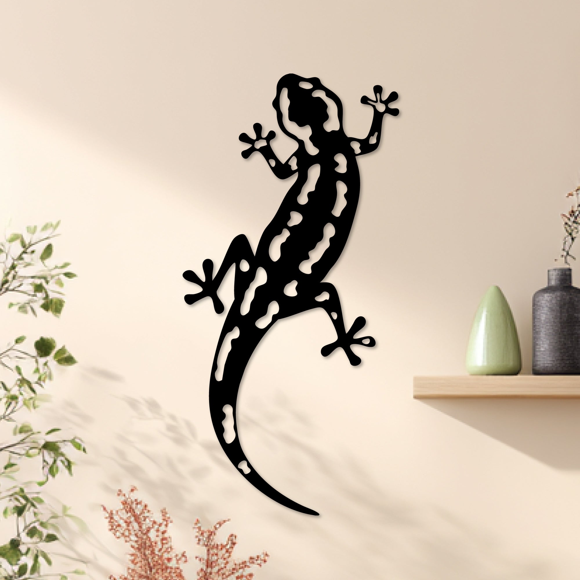 Wanddekoration aus Metall - Salamander