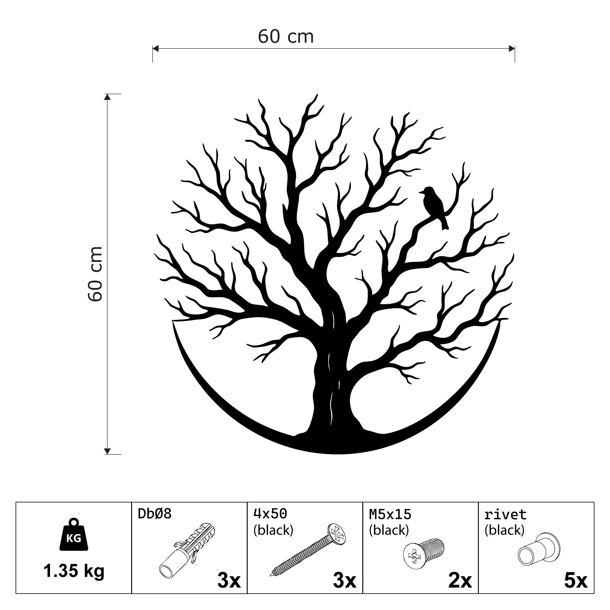 Décoration Murale en Métal - Arbre Silencieux