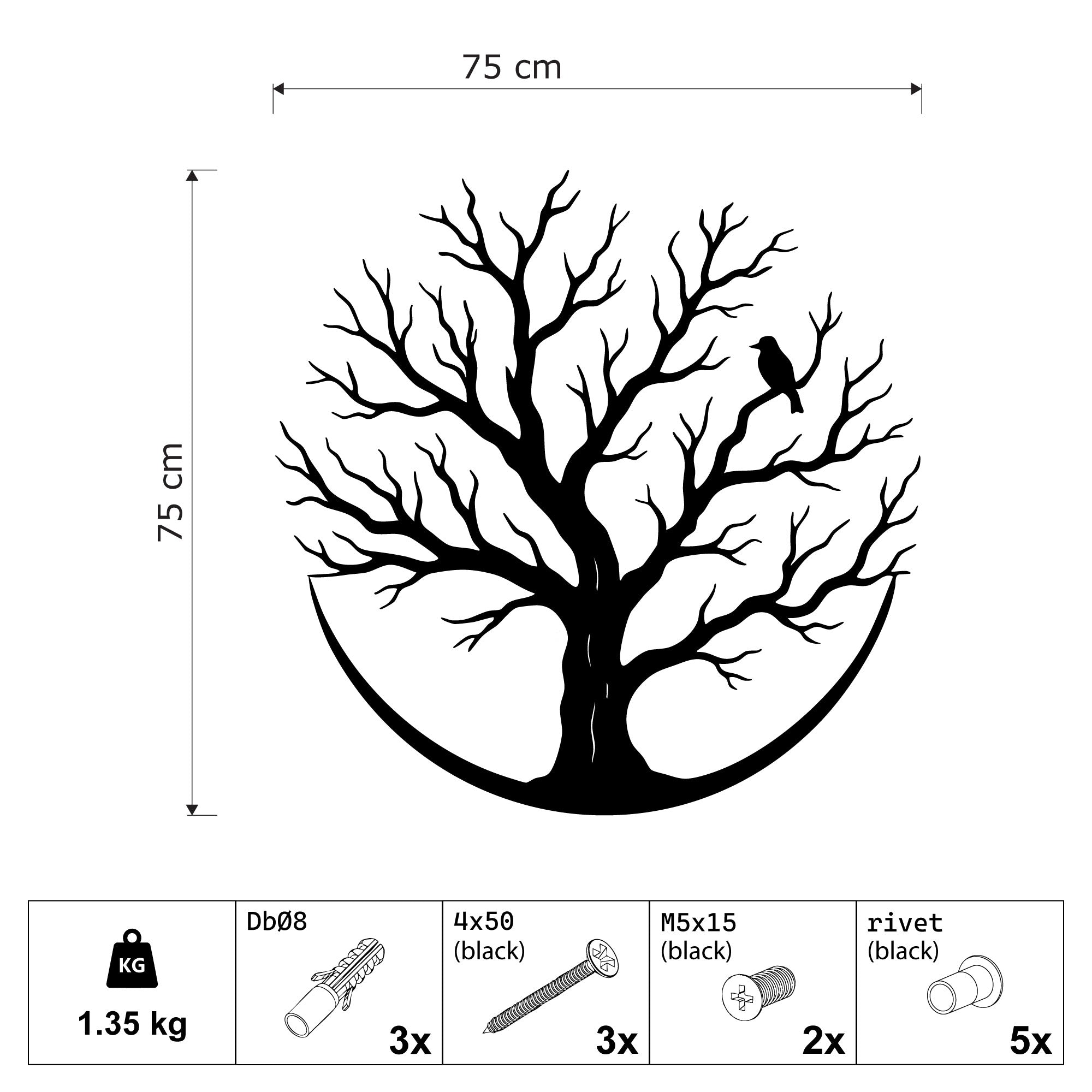 Décoration Murale en Métal - Arbre Silencieux