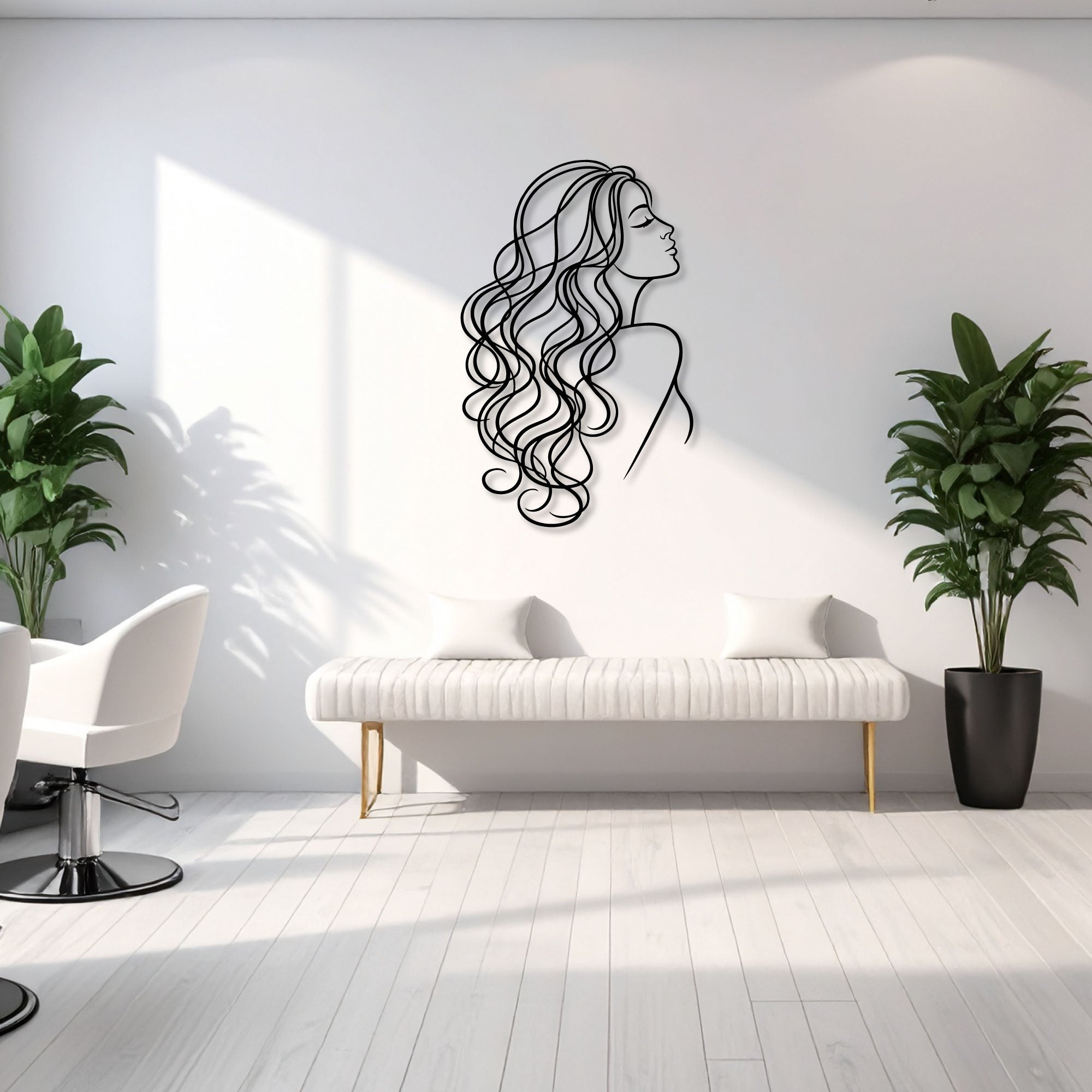 L'art de la coiffure - Décoration Murale en Métal pour Salons de Coiffure