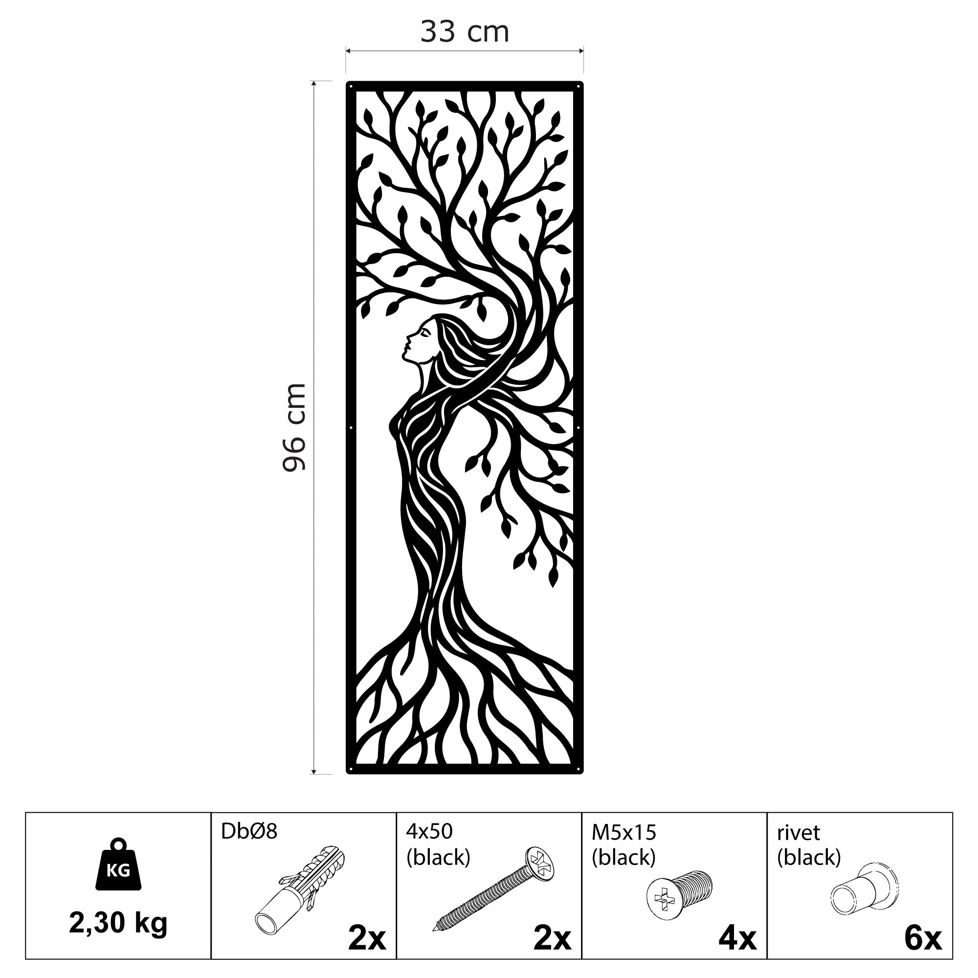 Tree Woman Metal Wall Art