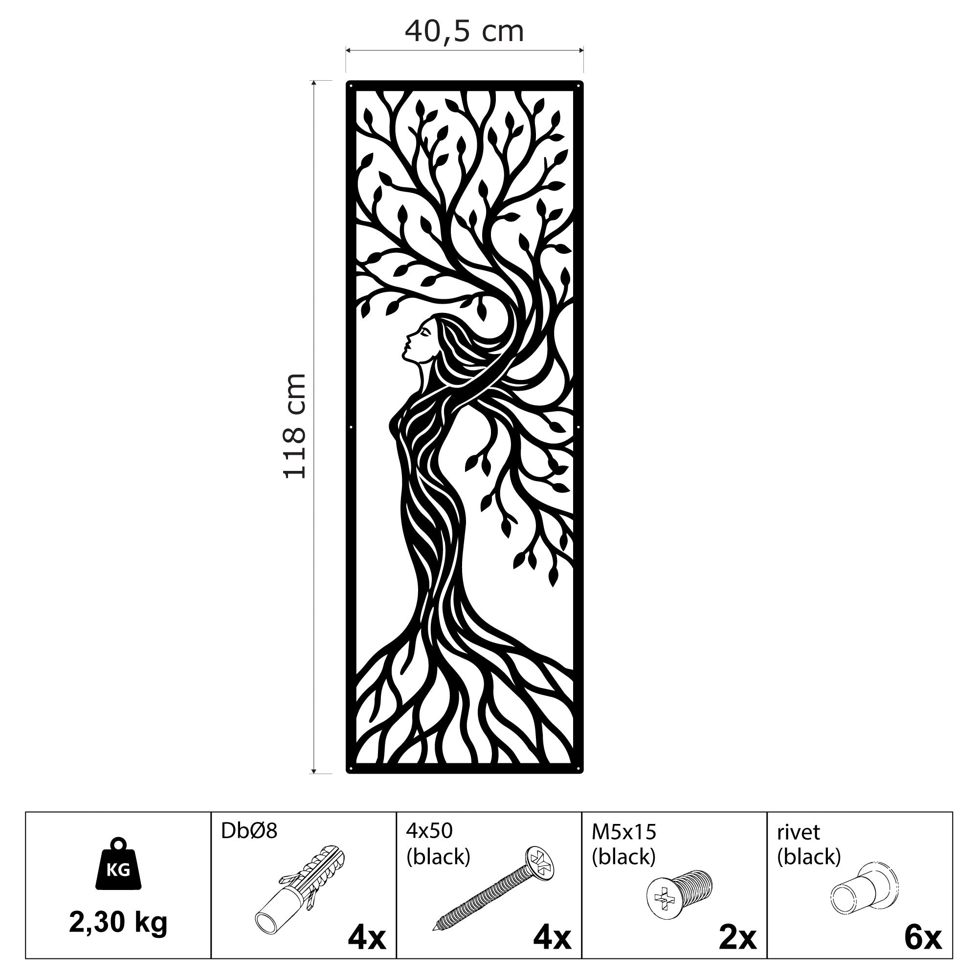 Tree Woman Metal Wall Art