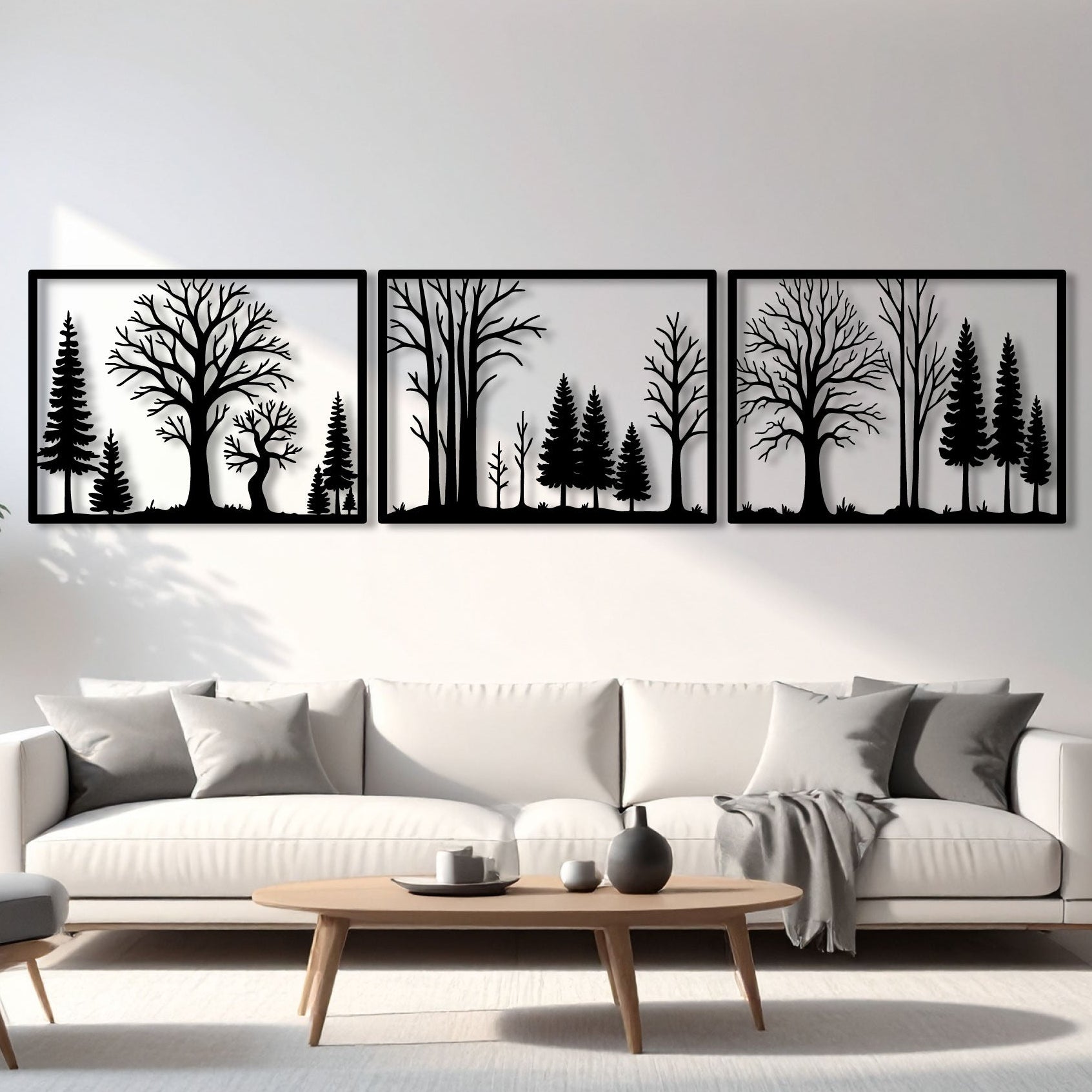 Metal Wall Art – Triptych Forest