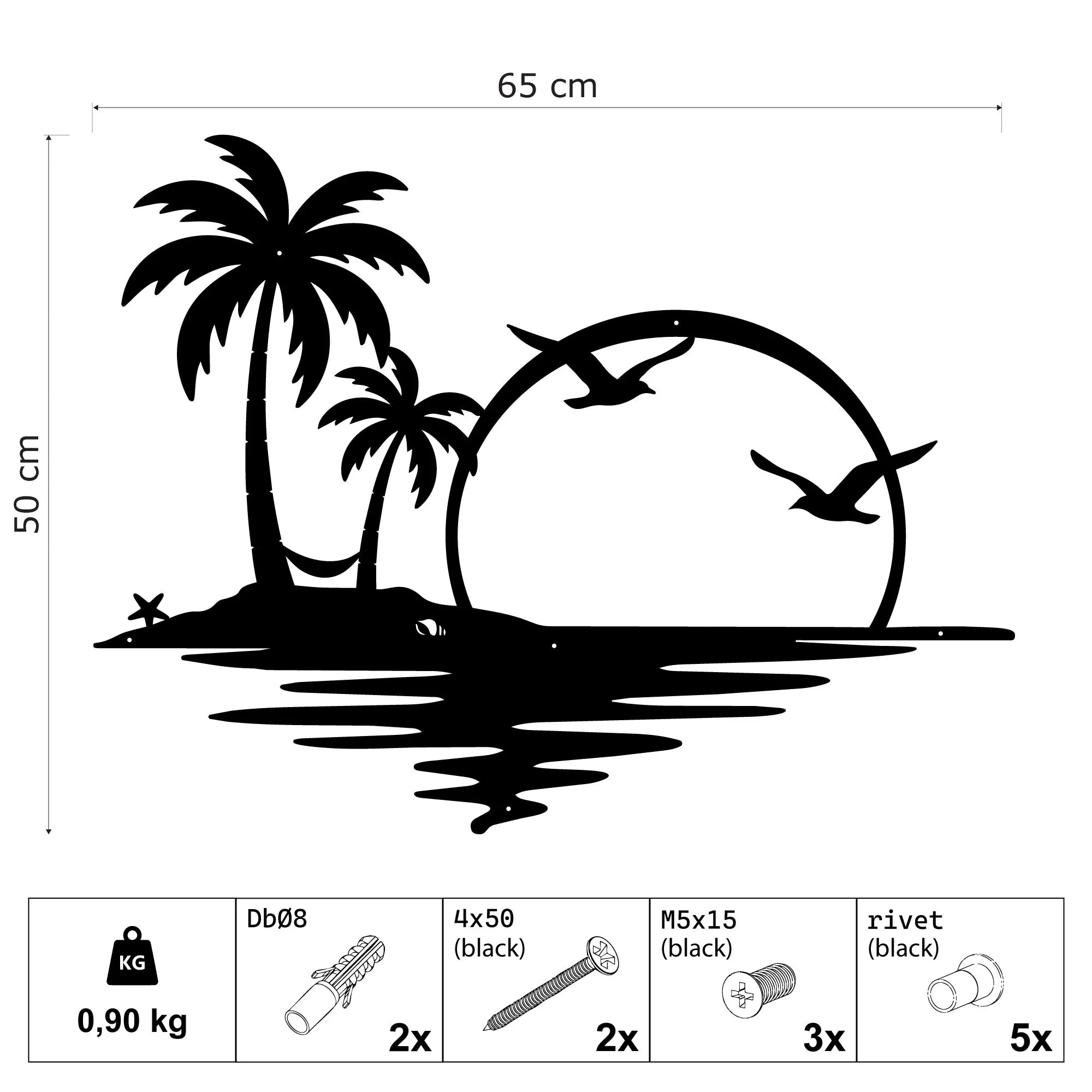 Tramonto (SUN.05) – Decorazione da parete in metallo