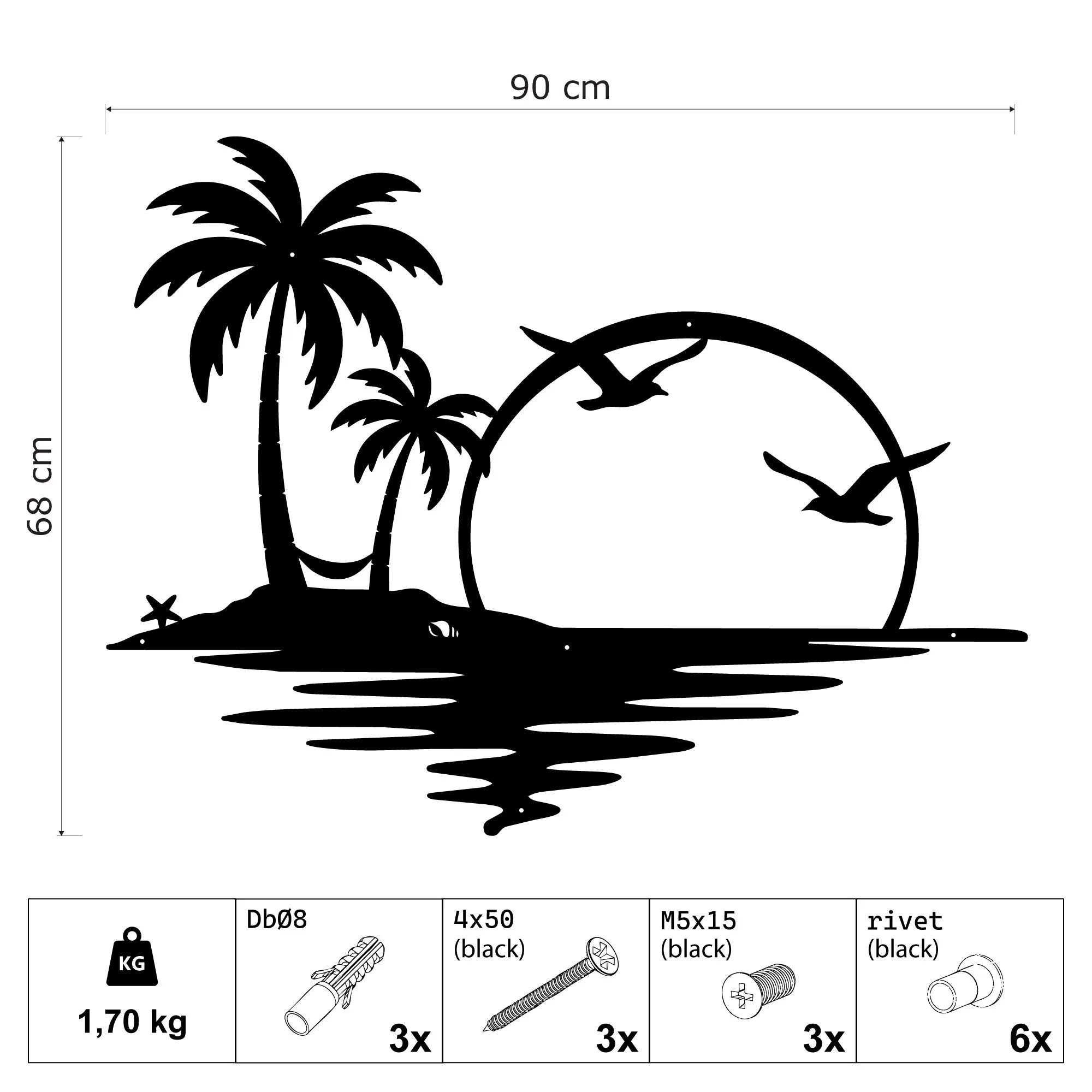 Tramonto (SUN.05) – Decorazione da parete in metallo
