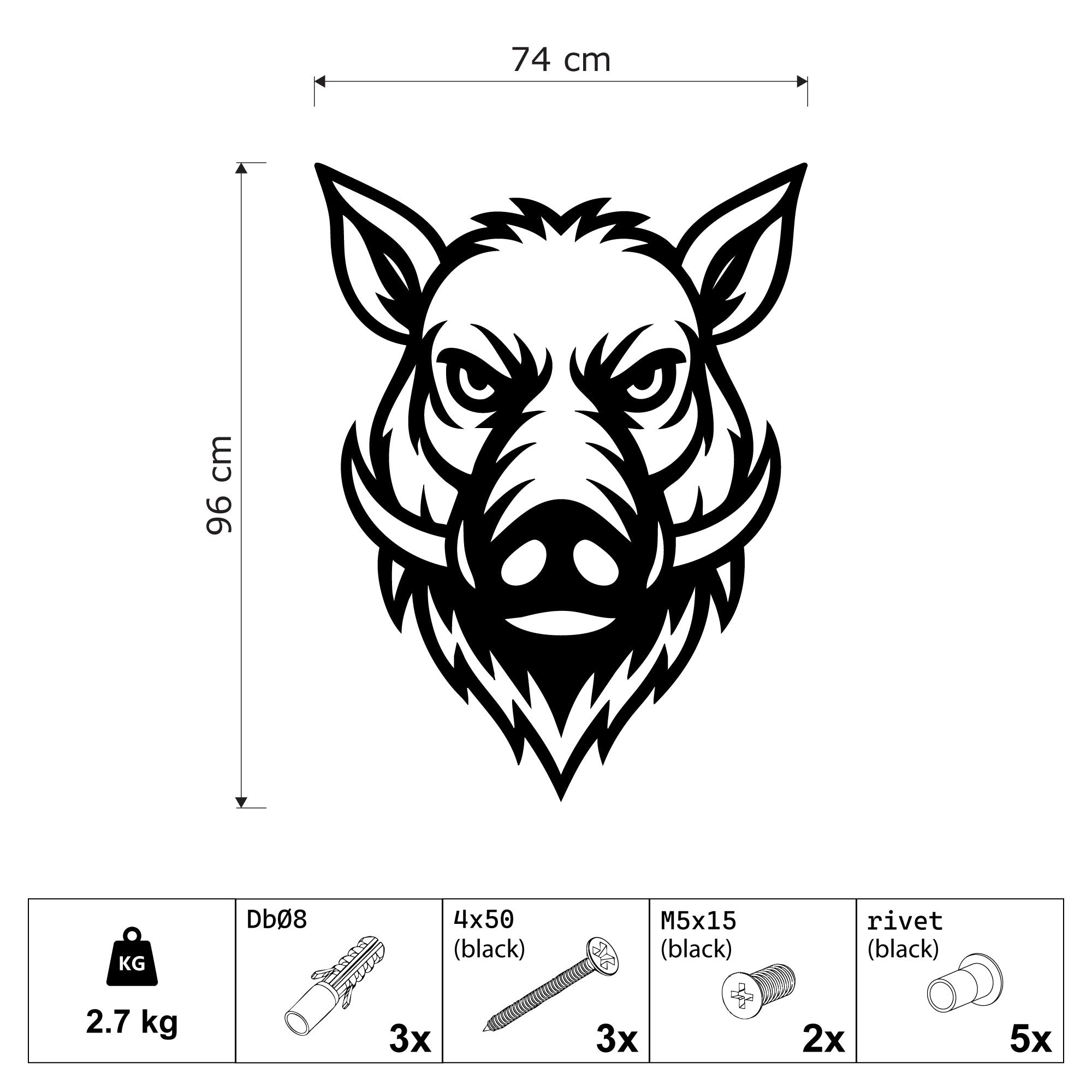 Décoration Murale en Métal - Sanglier
