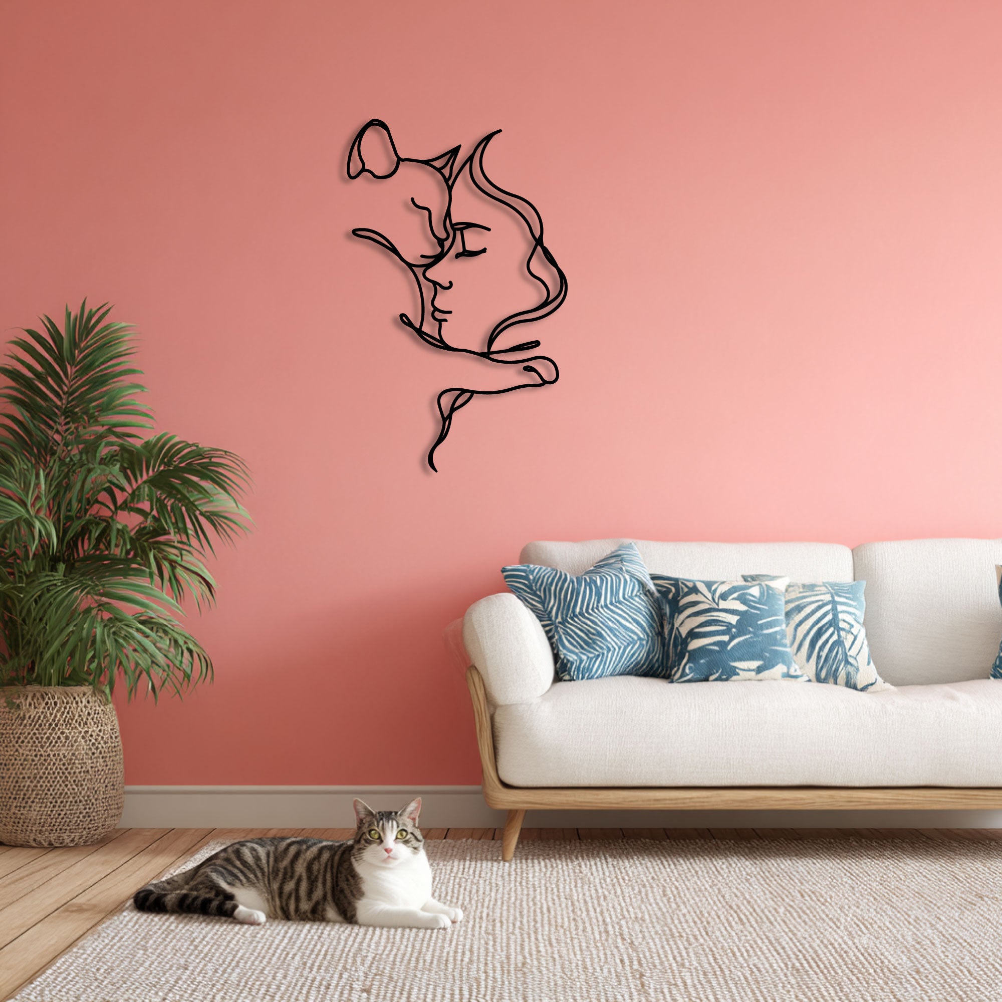 Metalen Muurdecoratie - Kattenliefhebbers