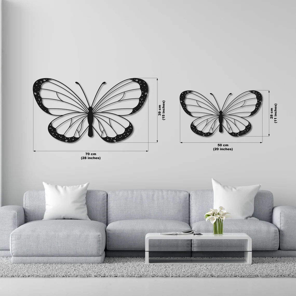 Minimaliste - Papillon - Décoration murale métal